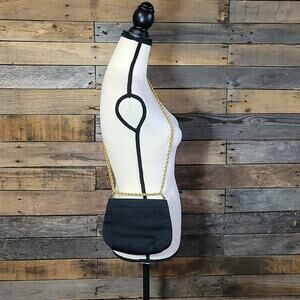 Vintage Coblentz Black Satin Evening Bag Purse Gold Chain Strap